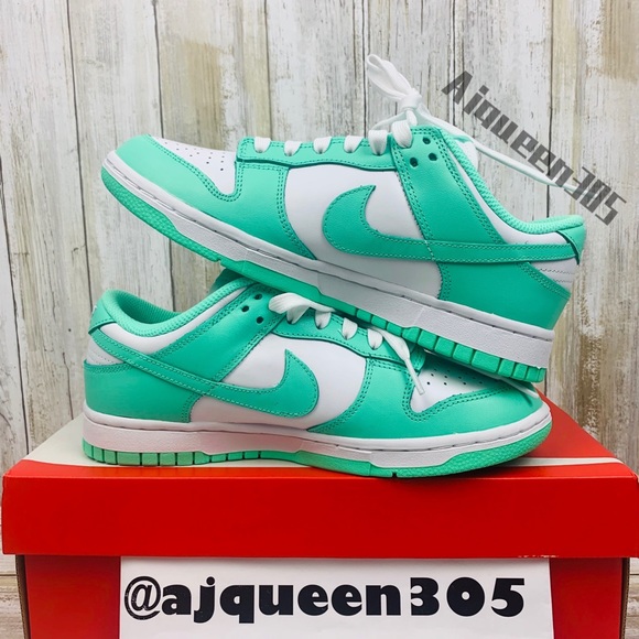 Nike Dunk Low White Green Glow W8 - Picture 3 of 6